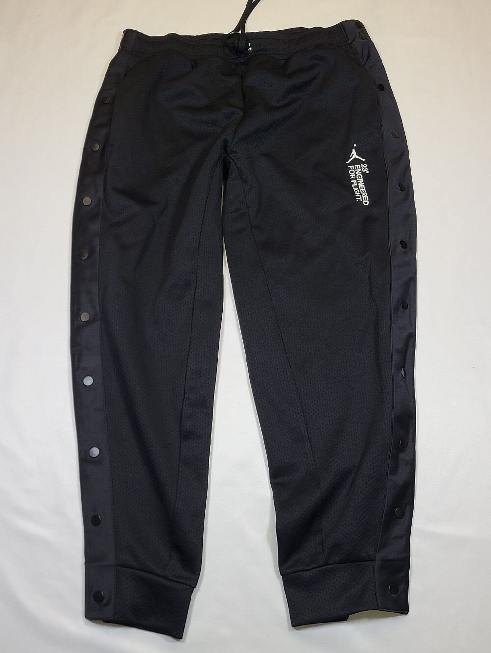 E1 2000s Nike Jordan Mens Black Snap Button Break Away Warm Up Pants Size XL